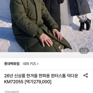 네파키즈 한겨울 윈터스톰 덕다운 (111,650원/무료)
