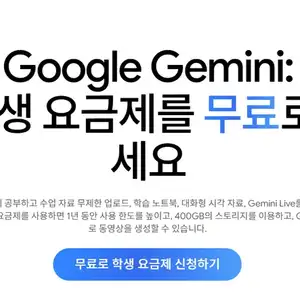 제미나이 Plus 12개월 대학생 무료