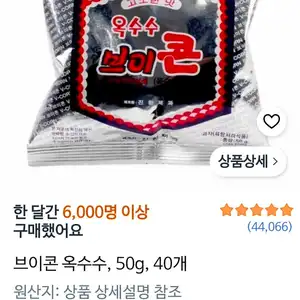 브이콘 옥수수 50g 40개