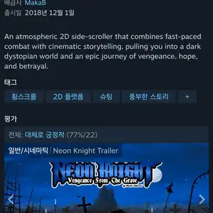 [스팀] 네온 나이트: 무덤에서의 복수