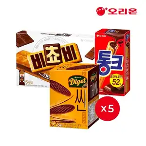 비쵸비(125g)x5개+통크(45g)x5개 +다이제씬(84g)x5개