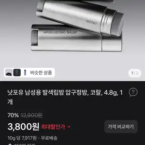 낫포유 남성용 발색립밤 압구정밤, 코랄, 4.8g, 1개