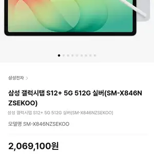 [하이마트] 삼성 갤럭시탭 S12+ 5G 512G 실버