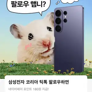 네이버페이 삼성전자 코리아 틱톡 팔로우 180원
