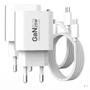 [토스쇼핑] 에센스웨어 PPS GaN C타입 25W 초고속 충전기 C to C 60W 1M 케이블 2세트