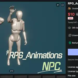 에셋스토어 무료 RPGAnimations NPC Actions